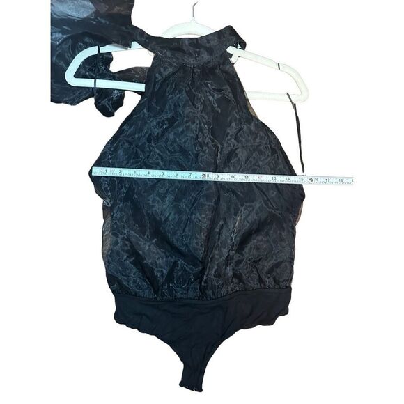 VICI Women's Black Organza Halter Tie Neck Bodysuit Sz S NWOT - Picture 8 of 11